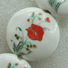 Ceramics Beads, Flat Round 30mm Hole:2.5mm, Sold by Bag