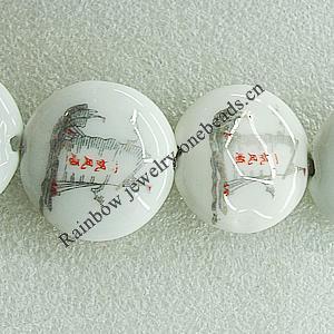 Ceramics Beads, Flat Round 30mm Hole:2.5mm, Sold by Bag