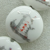 Ceramics Beads, Flat Round 30mm Hole:2.5mm, Sold by Bag