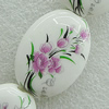 Ceramics Beads, Flat Oval 29x21mm Hole:3mm, Sold by Bag