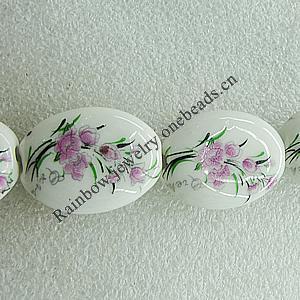 Ceramics Beads, Flat Oval 29x21mm Hole:3mm, Sold by Bag