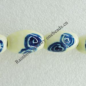 Ceramics Beads, Oval 21x14mm Hole:2.5mm, Sold by Bag