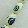 Ceramics Beads, Oval 21x14mm Hole:2.5mm, Sold by Bag