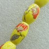 Ceramics Beads, Oval 21x14mm Hole:2.5mm, Sold by Bag