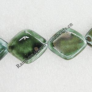 Ceramics Beads, Diamond 26x22mm Hole:2mm, Sold by Bag