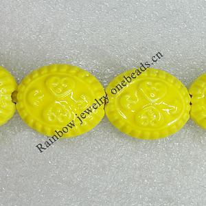 Ceramics Beads, Flat Oval 25x21mm Hole:4mm, Sold by Bag