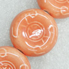 Ceramics Beads, Flat Round 25mm Hole:3mm, Sold by Bag