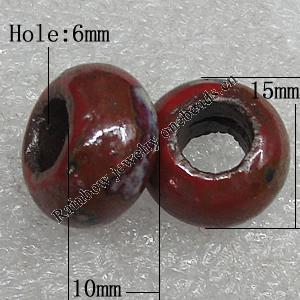 Ceramics Beads European, European Style, 15x10mm Hole:6mm, Sold by Bag