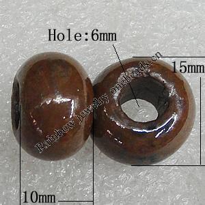 Ceramics Beads European, European Style, 15x10mm Hole:6mm, Sold by Bag