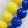 Imitate Gemstone Glass Beads Jade Dyed Beads, Round 16mm Hole:1.5mm, Sold Per 32-Inch Strand