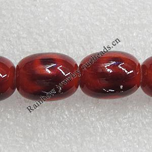 Imitate Gemstone Glass Beads Jade Dyed Beads, Drum 15x12mm Hole:2mm, Sold Per 32-Inch Strand