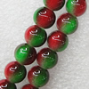 Imitate Gemstone Glass Beads Jade Dyed Beads, Round 6mm Hole:1mm, Sold Per 32-Inch Strand