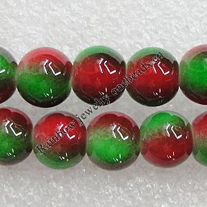 Imitate Gemstone Glass Beads Jade Dyed Beads, Round 6mm Hole:1mm, Sold Per 32-Inch Strand