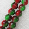 Imitate Gemstone Glass Beads Jade Dyed Beads, Round 12mm Hole:1.5mm, Sold Per 32-Inch Strand