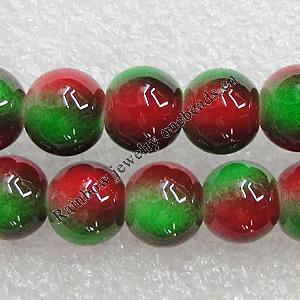 Imitate Gemstone Glass Beads Jade Dyed Beads, Round 14mm Hole:1.5mm, Sold Per 32-Inch Strand