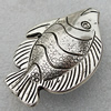 Jewelry findings, CCB Plastic Beads Antique Silver, Fish 46x32mm Hole:2mm, Sold by Bag