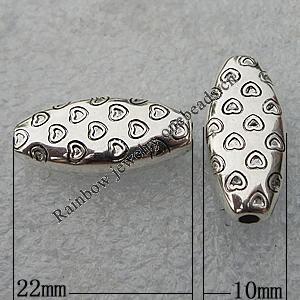 Jewelry findings, CCB Plastic Beads Antique Silver, Flat Oval 22x10mm Hole:2.5mm, Sold by Bag