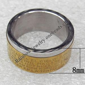 Stainless Steel Rings, wideth :8mm, Sold by PC