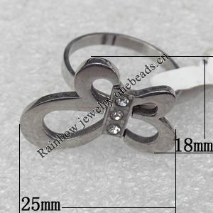 Stainless Steel Rings, 25x18mm, Sold by PC