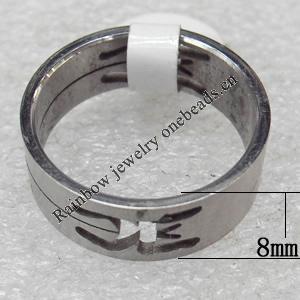 Stainless Steel Rings, wideth :8mm, Sold by PC