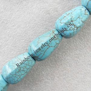 Turquoise Beads，Faceted Teardrop, 18x25mm, Hole:Approx 1mm, Sold per 15.7-inch Strand