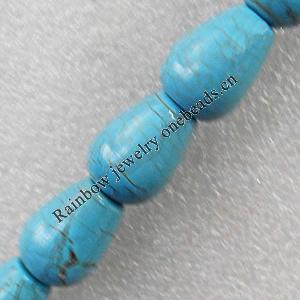 Turquoise Beads，Teardrop, 15x20mm, Hole:Approx 1mm, Sold per 15.7-inch Strand