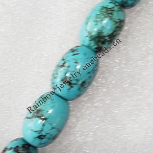 Turquoise Beads，Drum, 18x25mm, Hole:Approx 1mm, Sold per 15.7-inch Strand