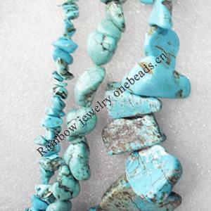 Turquoise Beads，Mix Style, Chip, 5x10-34x17mm, Hole:Approx 1mm, Sold by Group