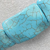 Turquoise Beads，Rectangle, 24x34mm, Hole:Approx 1mm, Sold per 15.7-inch Strand