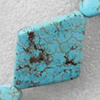 Turquoise Beads，Diamond, 30x40mm, Hole:Approx 1mm, Sold by PC