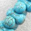 Turquoise Beads，13x8mm, Hole:Approx 1mm, Sold per 15.7-inch Strand