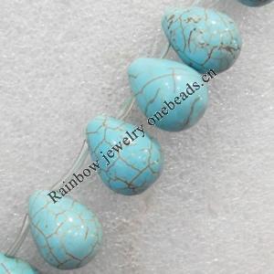 Turquoise Beads，Teardrop, 20x15mm, Hole:Approx 1mm, Sold by PC