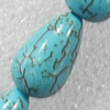 Turquoise Beads，Teardrop, 7x13mm, Hole:Approx 1mm, Sold per 15.7-inch Strand