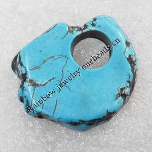 Turquoise Pendant，41x39mm, Hole:Approx 12mm, Sold by PC