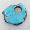 Turquoise Pendant，41x39mm, Hole:Approx 12mm, Sold by PC