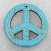 Turquoise Pendant，45mm, Hole:Approx 2mm, Sold by PC