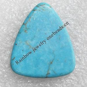 Turquoise Cabochons，Triangle, 22x26mm, Sold by PC