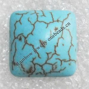 Turquoise Cabochons，Square, 14mm, Sold by PC