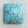 Turquoise Cabochons，Square, 14mm, Sold by PC