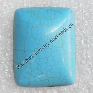 Turquoise Cabochons，Rectangle, 17x22mm, Sold by PC
