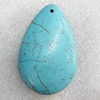 Turquoise Pendant，Teardrop, 34x54mm, Sold by PC