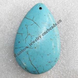 Turquoise Pendant，Teardrop, 34x54mm, Sold by PC
