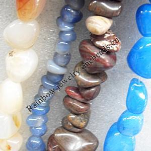 Agate Beads, Mix colour, Chip, 8x4-20x15mm, Hole:Approx 1mm, Length:15.7-inch, Sold by Group