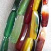 Agate Beads, Mix colour, 40x12mm, Hole:Approx 1mm, Length:15.7-inch, Sold by Group