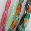 Agate Beads, Mix colour, 40x12mm, Hole:Approx 1mm, Length:15.7-inch, Sold by Group