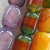 Agate Beads, Mix colour, Drum, 12x14-14x18mm, Hole:Approx 1mm, Length:15.7-inch, Sold by Group