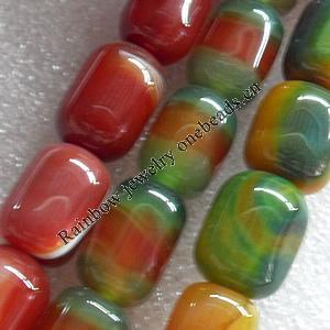 Agate Beads, Mix colour, Drum, 12x14-14x18mm, Hole:Approx 1mm, Length:15.7-inch, Sold by Group