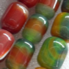 Agate Beads, Mix colour, Drum, 12x14-14x18mm, Hole:Approx 1mm, Length:15.7-inch, Sold by Group
