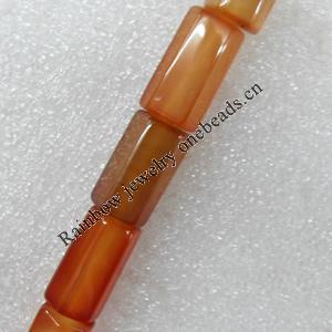 Agate Beads, Faceted Tube, 12x22mm, Hole:Approx 1mm, Sold per 15.7-inch Strand 