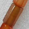 Agate Beads, Faceted Tube, 12x22mm, Hole:Approx 1mm, Sold per 15.7-inch Strand 